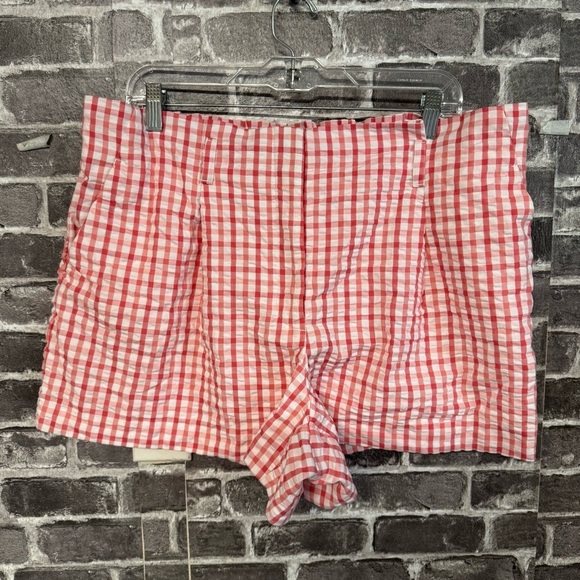 Loft paperbag shorts in gingham white pink - Picture 1 of 10